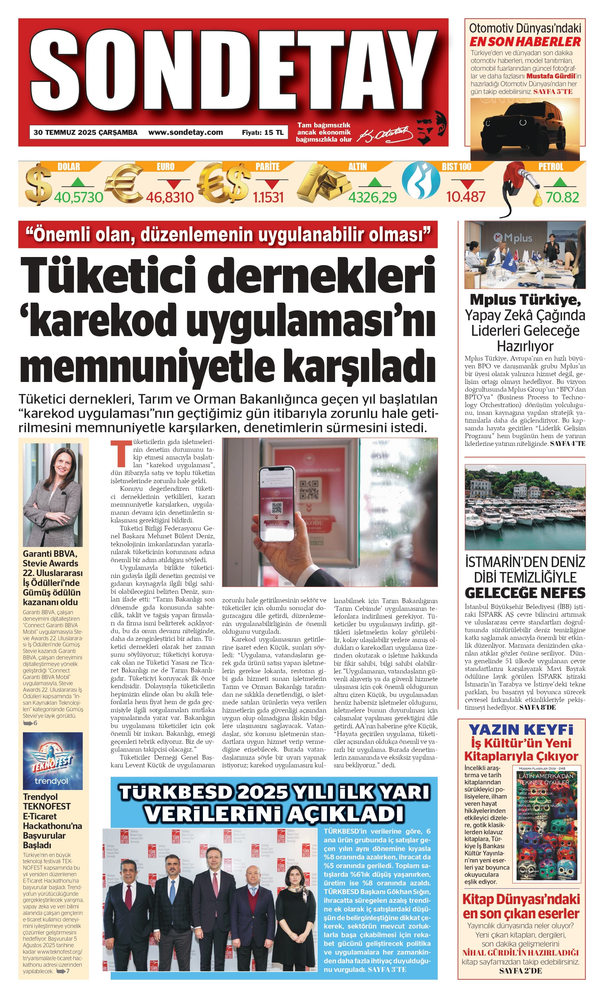 30 Temmuz 2025 – Çarşamba