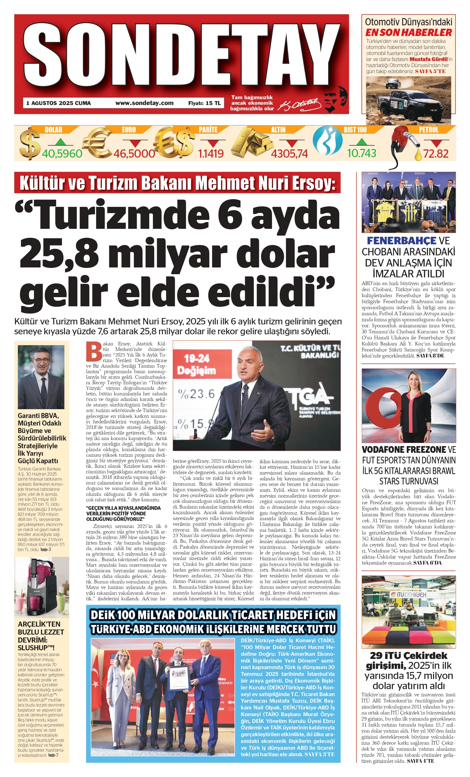 1 Ağustos 2025 – Cuma