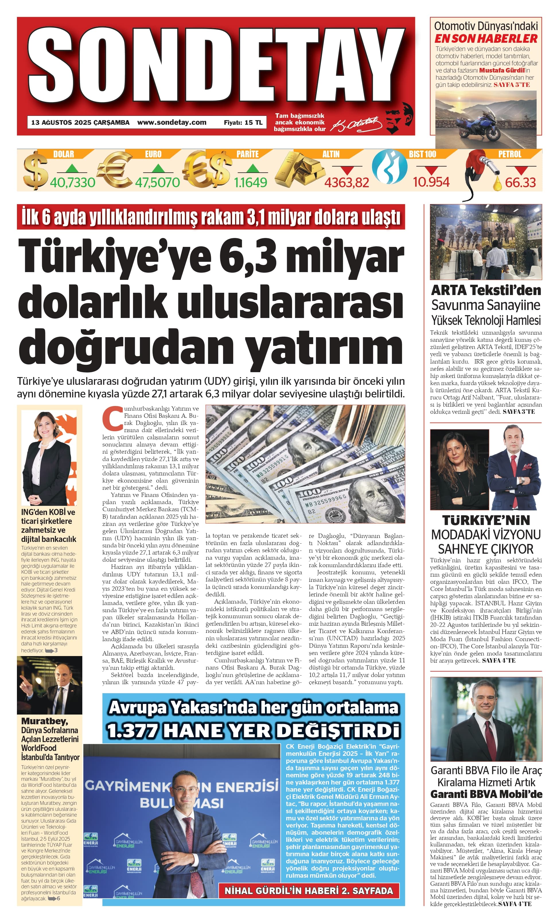 13 Ağustos 2025 – Çarşamba
