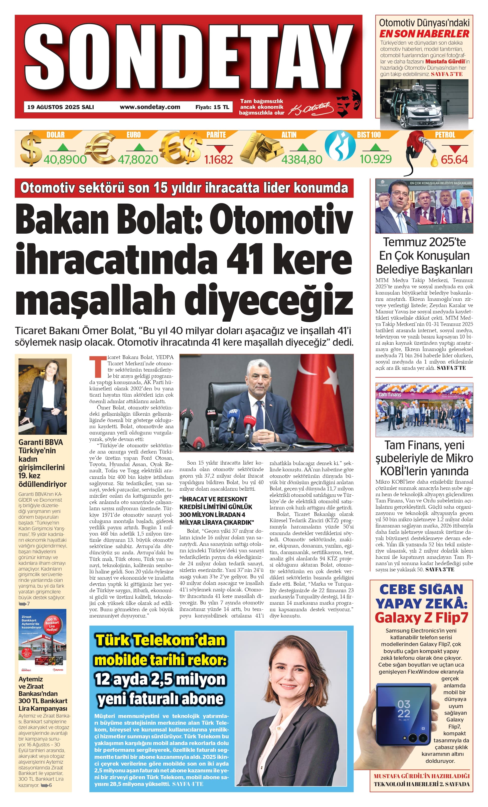 19 Ağustos 2025 – Salı