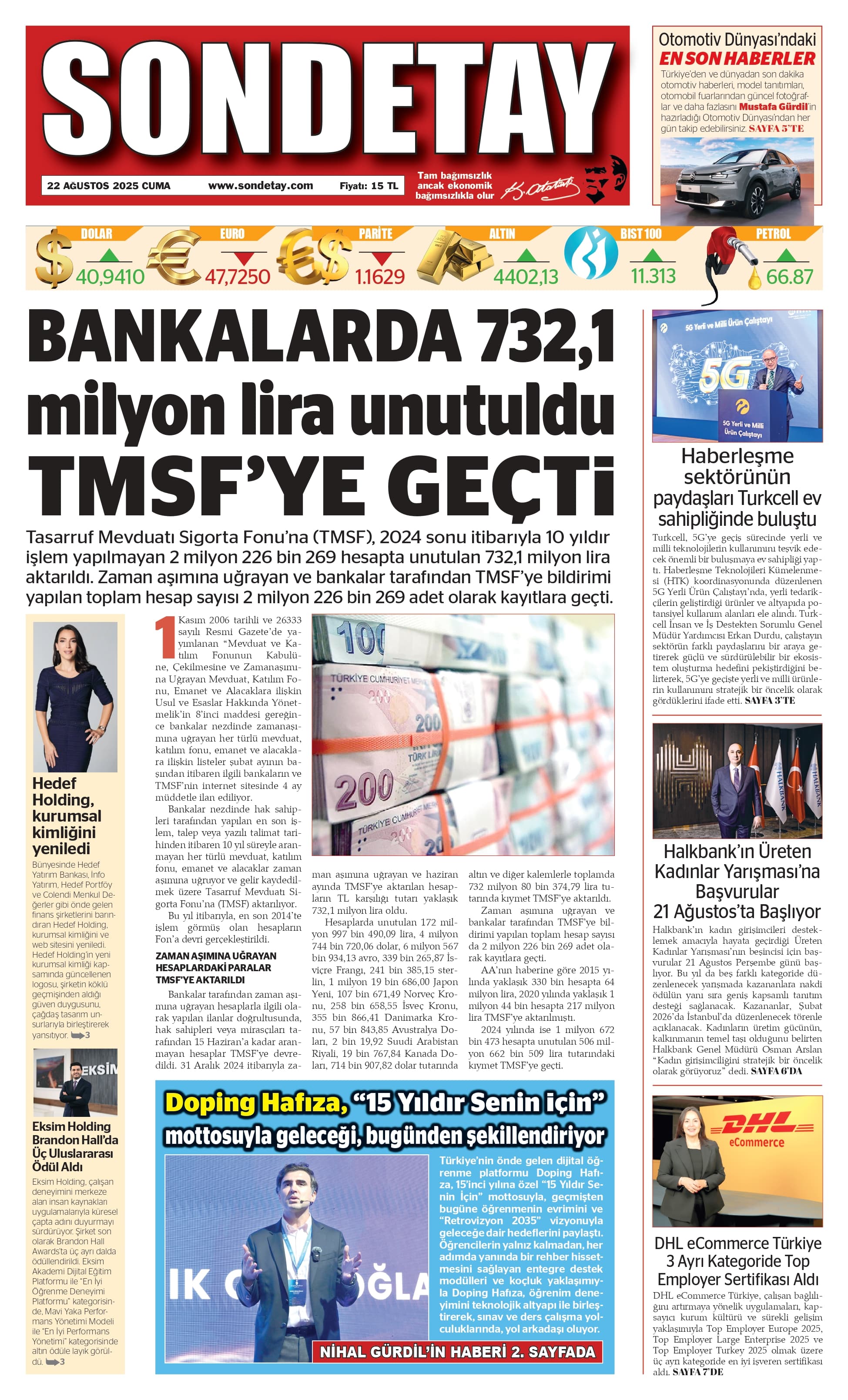 22 Ağustos 2025 – Cuma