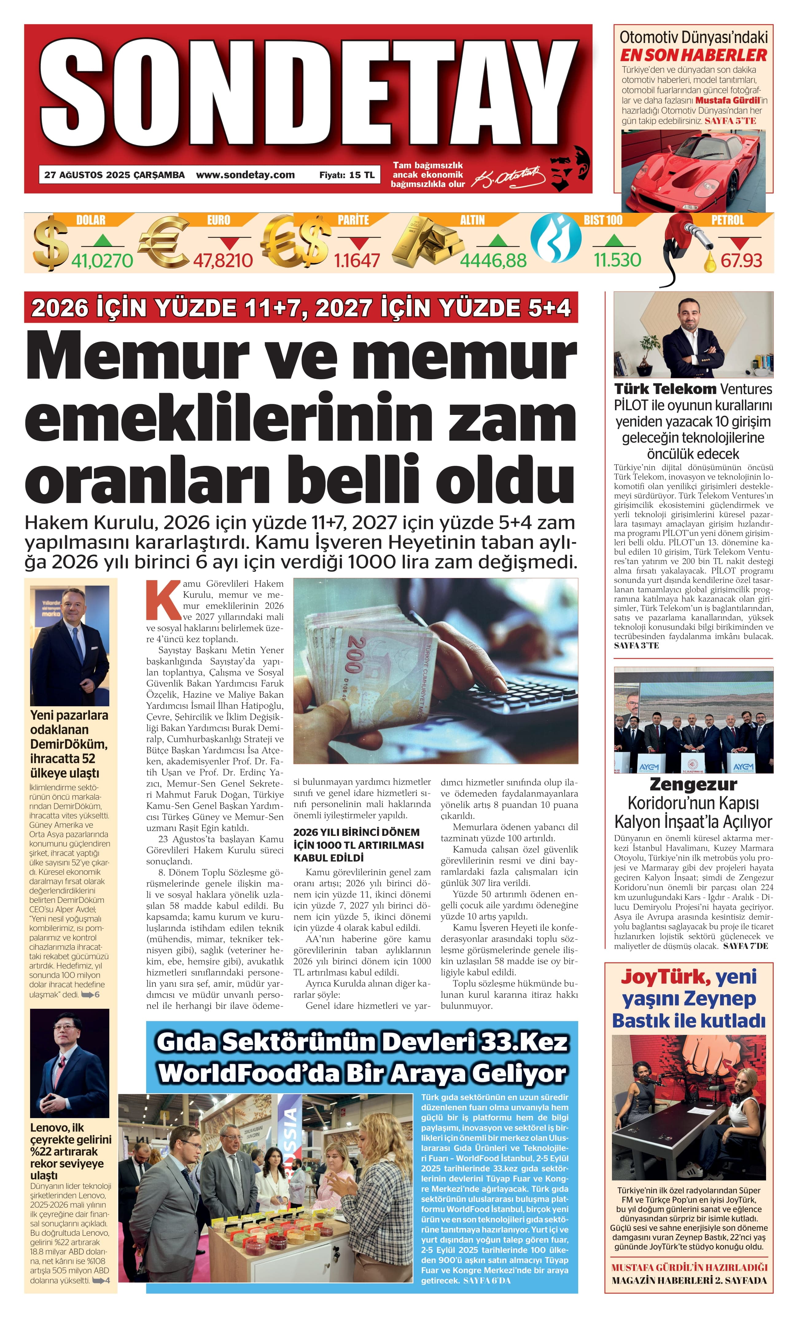 27 Ağustos 2025 – Çarşamba