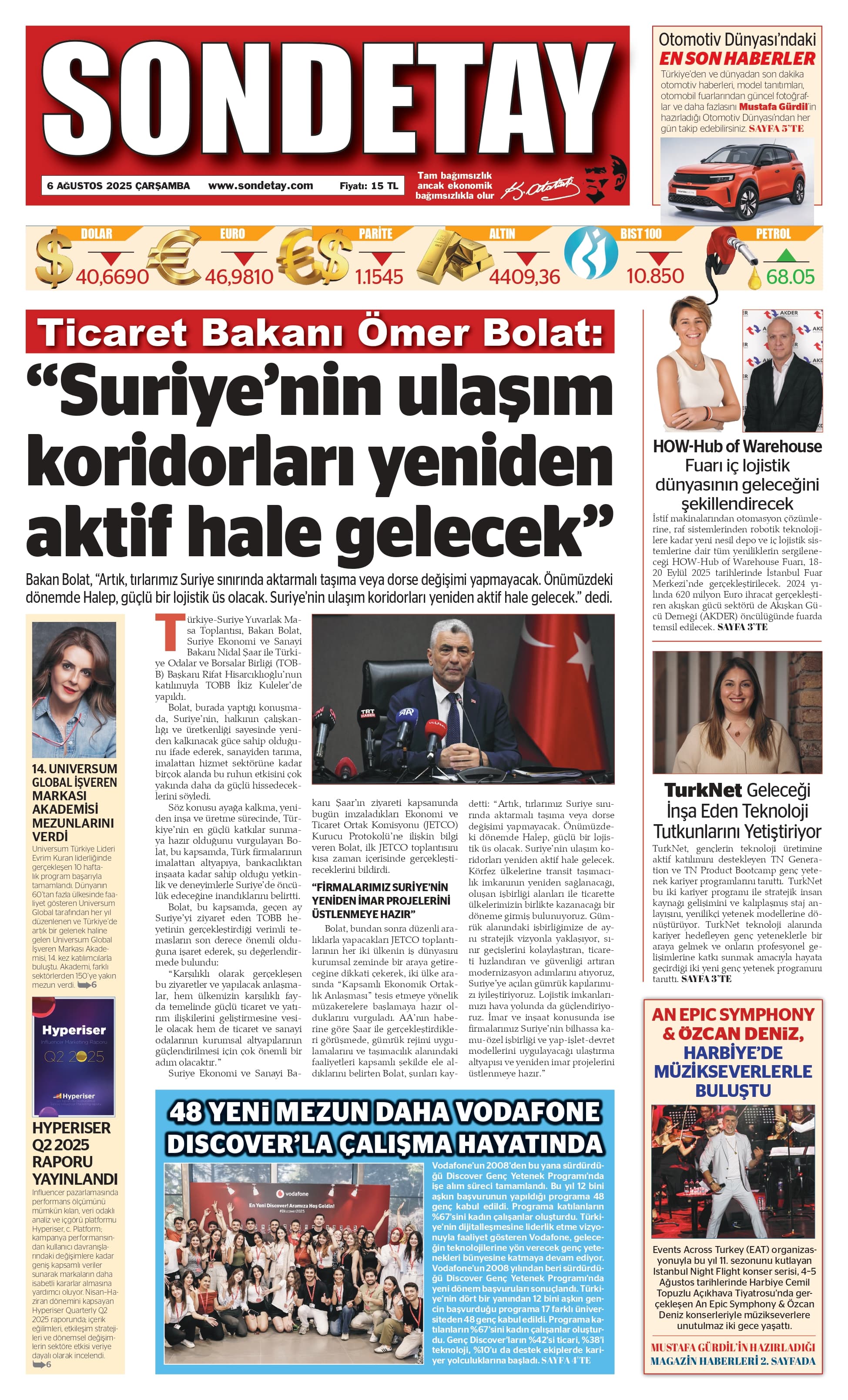 6 Ağustos 2025 – Çarşamba