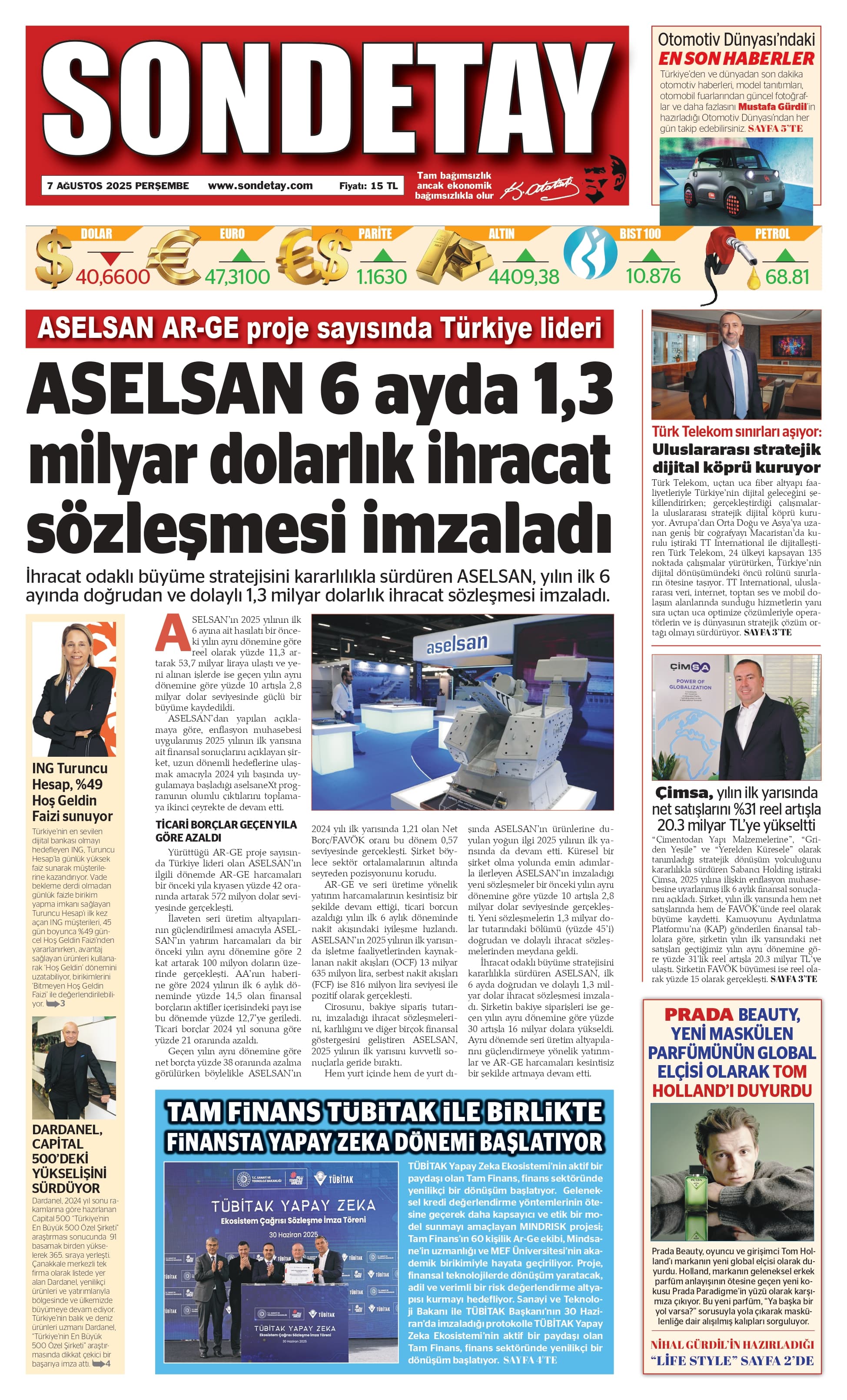 7 Ağustos 2025 – Perşembe