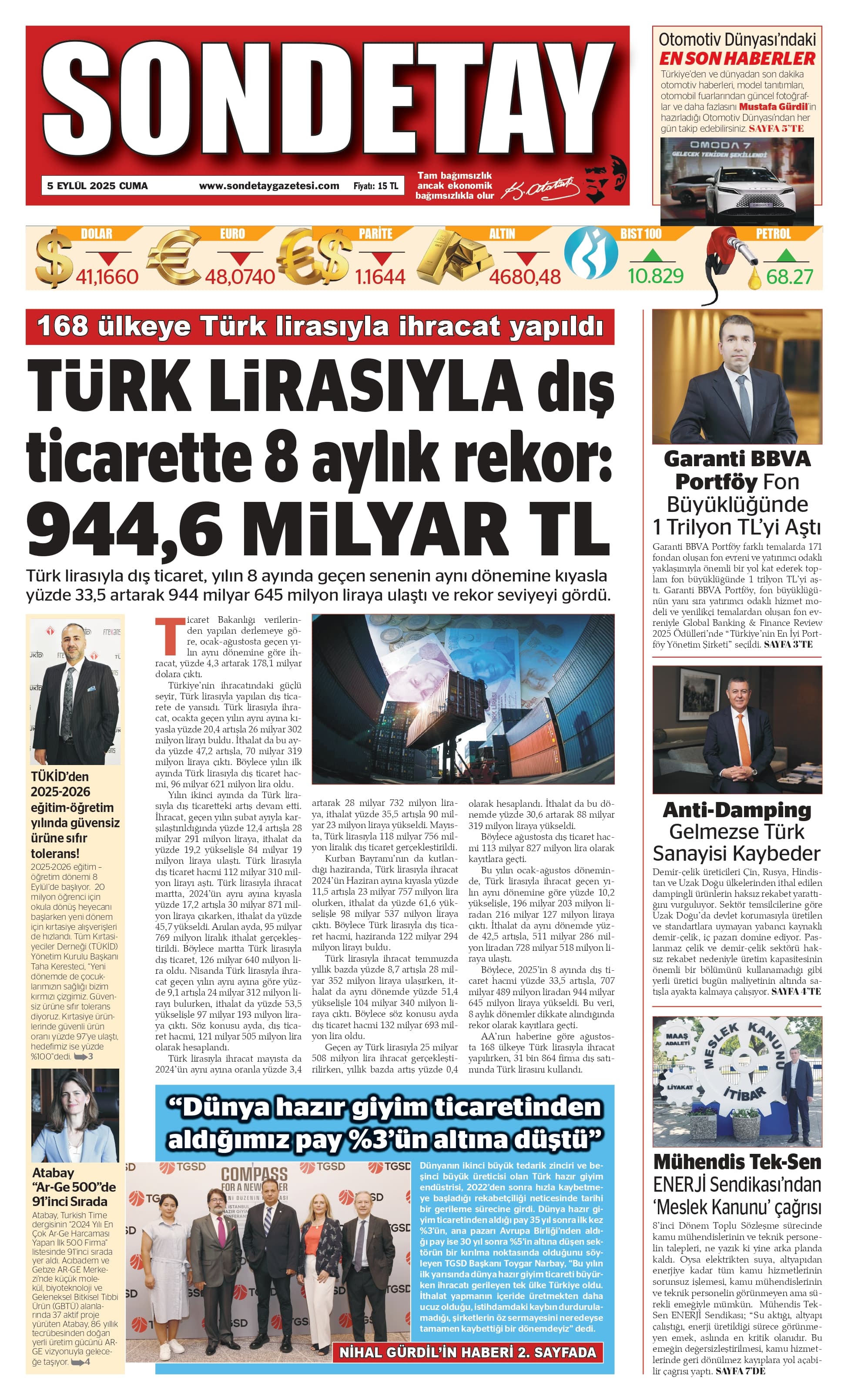 5 Eylül 2025 – Cuma