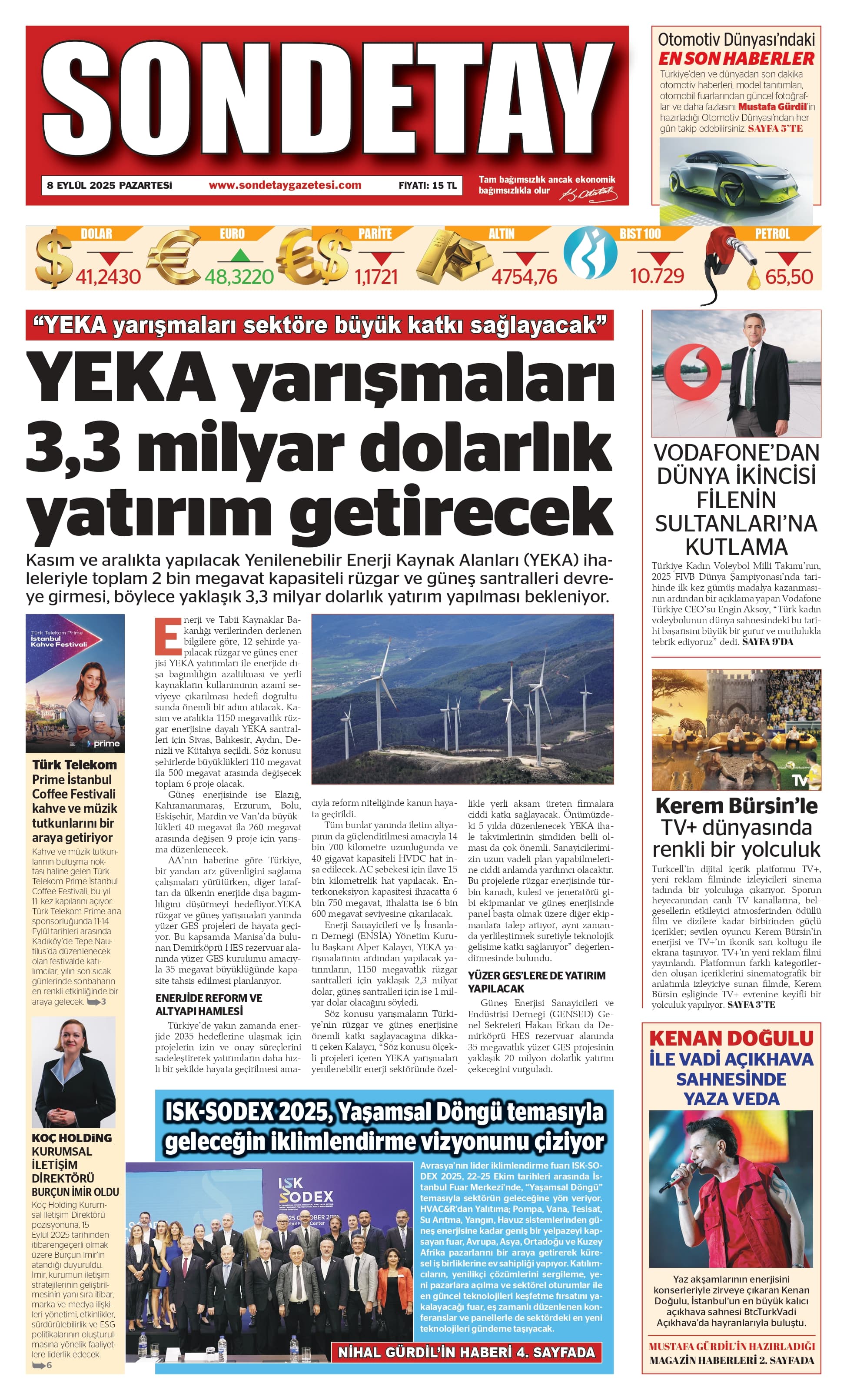 8 Eylül 2025 – Pazartesi
